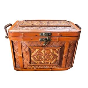 Vintage Wooden Storage Box w/ Handles